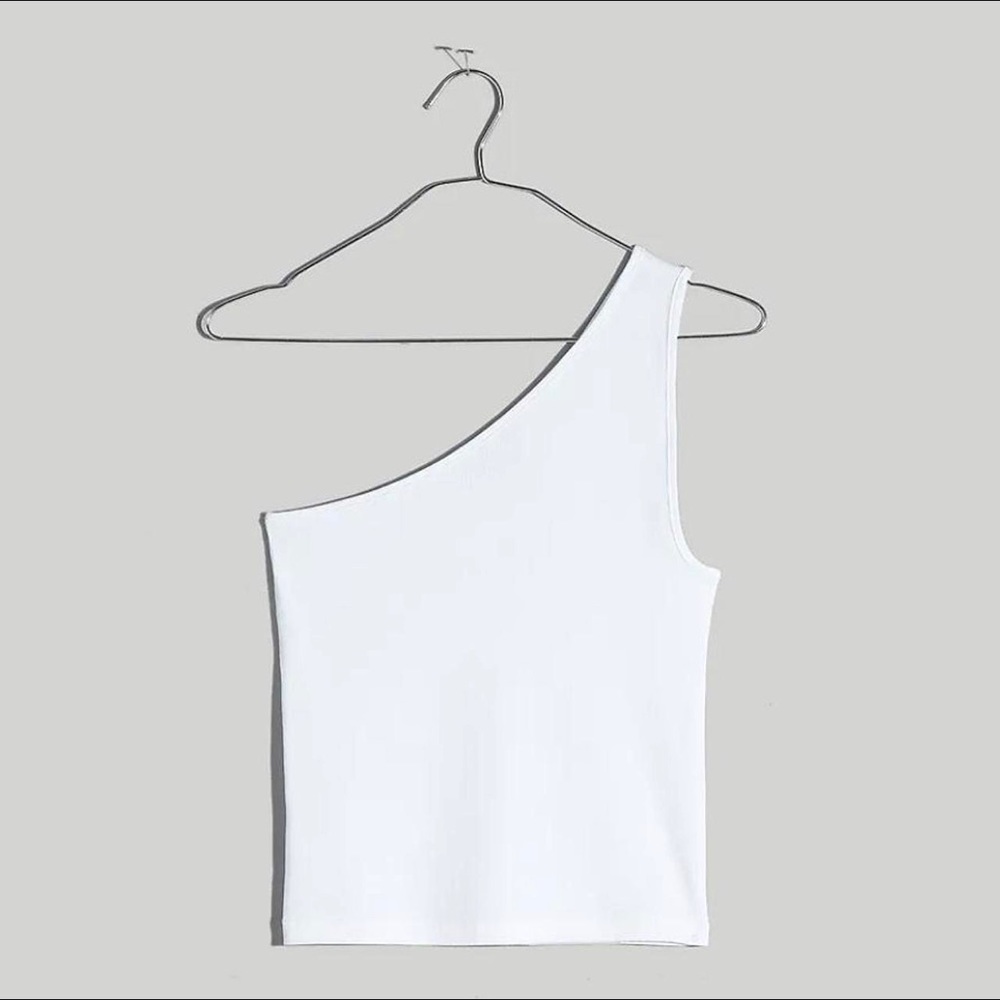 NWOT white Madewell brightside rib one shoulder tank